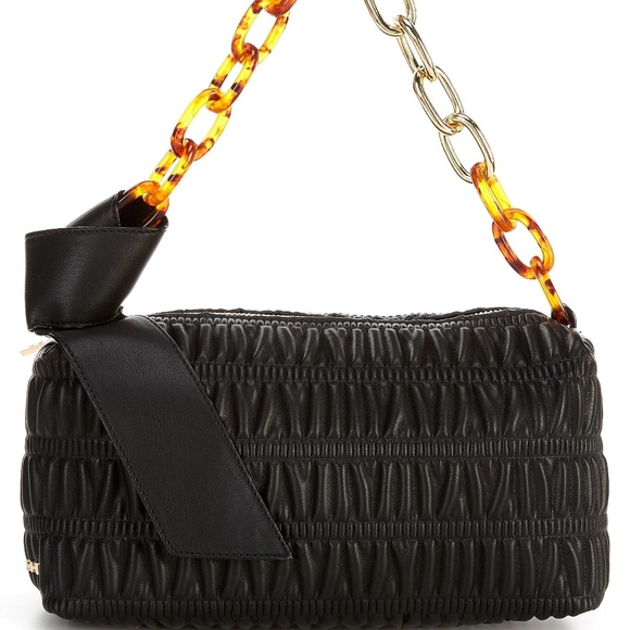 H.O.W. We Are Thoughtful Vegan Leather Black Shoulder Bag - Picture 1 of 11